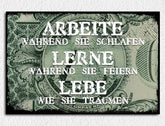 Deko-Leinwand Motivation Lebe - wie sie träumen