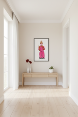Personalisierte Krankenschwester Illustration mit Wunschname | Geschenk für Pflegekraft | Modernes Fashion Poster Pink