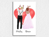 Personalisiertes Paar Poster mit Namen Romantische Love Wall Art