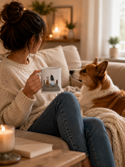 Personalisierte Hundetasse mit Namen | Mädchen & Hund Clipart | Geschenk beste Freundin