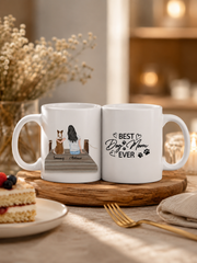 Personalisierte Hundetasse mit Namen | Mädchen & Hund Clipart | Geschenk beste Freundin