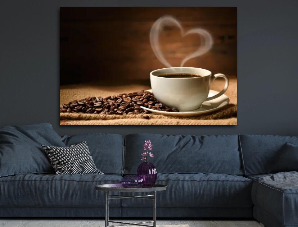 Deko-Leinwand Kaffee mit Herz