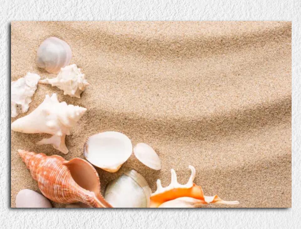 Deko-Leinwand Muscheln im Sand