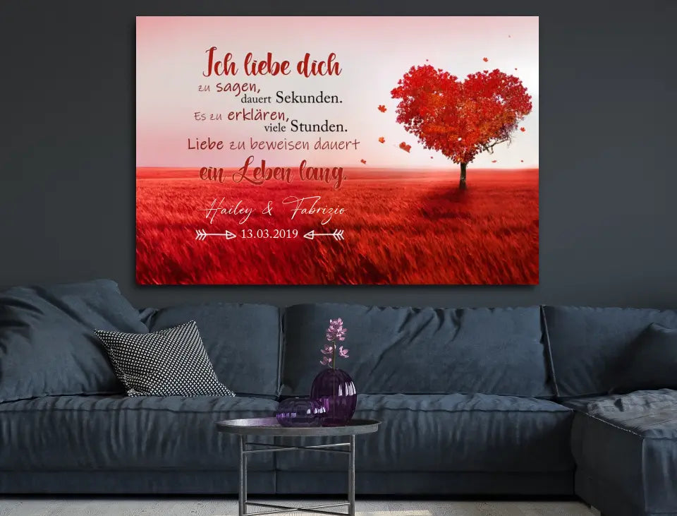 Personalisierte Leinwand Ein Leben lang mit Namen