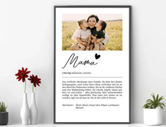 Personalisiertes Bild im Rahmen Definition "Mama" mit Foto