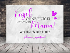 Personalisierte Leinwand Mama Engel ohne Flügel mit Namen