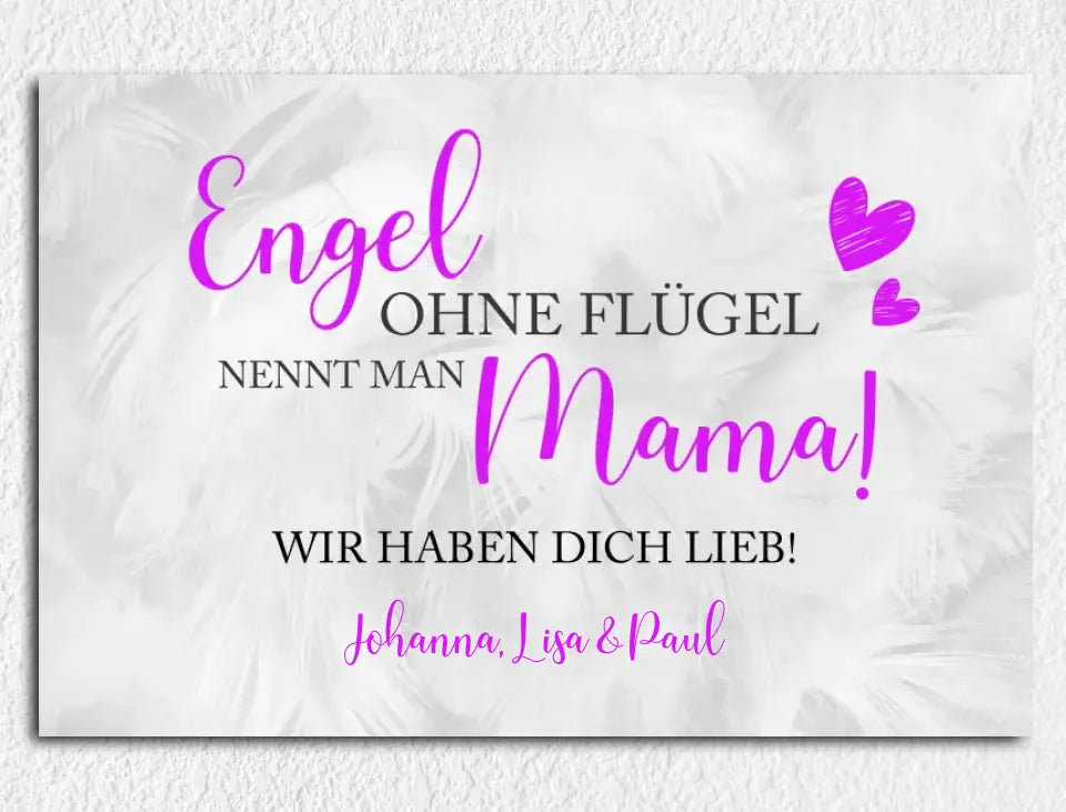 Personalisierte Leinwand Mama Engel ohne Flügel mit Namen