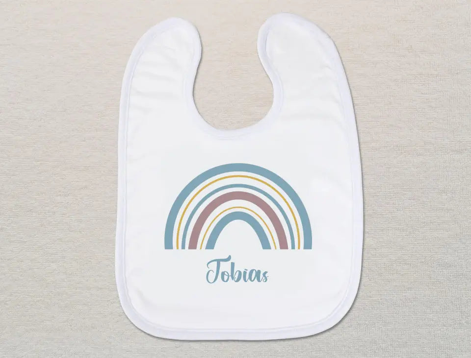 Personalisiertes Baby-Lätzchen | Regenbogen Jungs