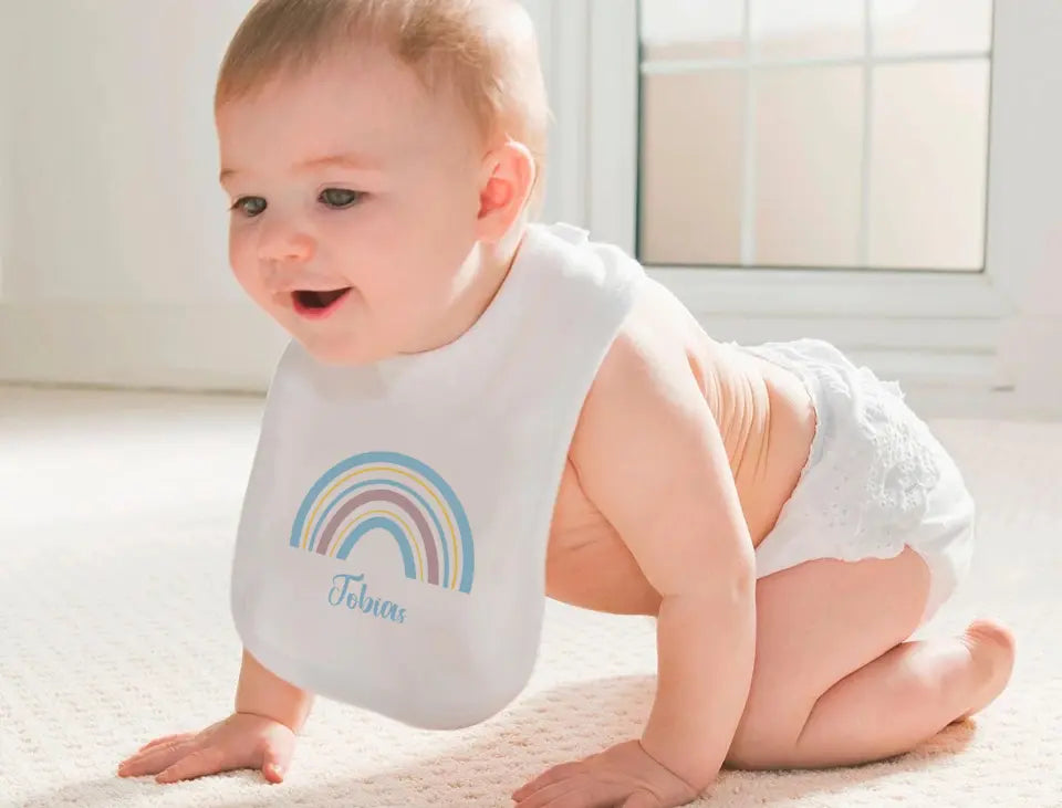Personalisiertes Baby-Lätzchen | Regenbogen Jungs