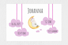 Personalisiertes Poster | Schäfchen auf Wolke Mädchen