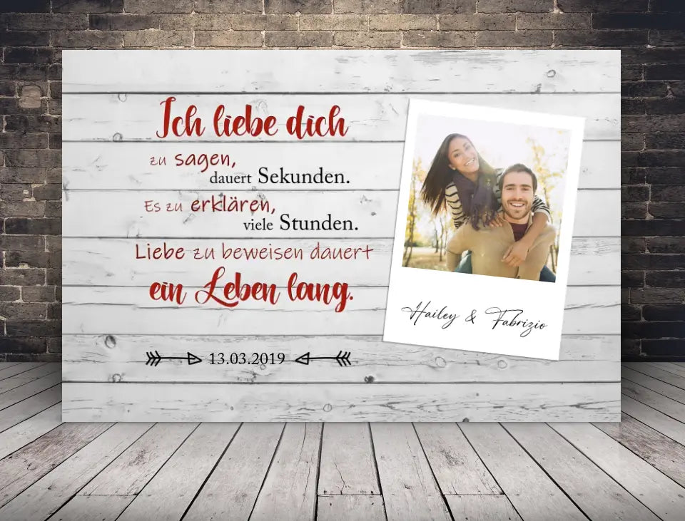 Personalisierte Leinwand Polaroid Foto mit Namen