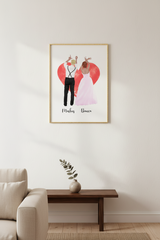 Personalisiertes Paar Poster mit Namen  Romantische Love Wall Art
